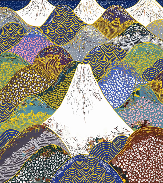 Hills and Rivers in Spring, Japan, lithograph by Reiji HIRAMATSU