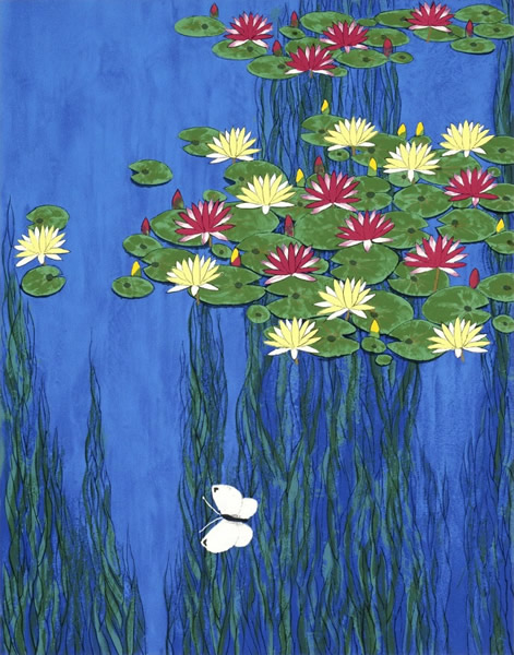 Monet's Pond, lithograph by Reiji HIRAMATSU