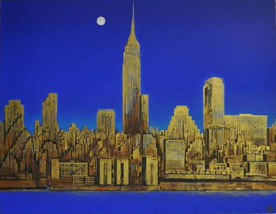 New York, silkscreen by Reiji HIRAMATSU