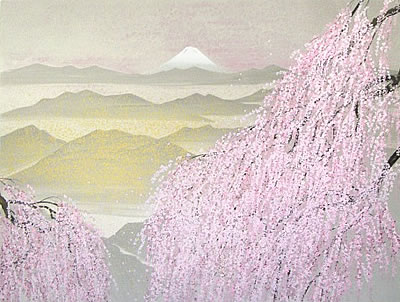 View of Mt. Fuji, lithograph by Reiji HIRAMATSU