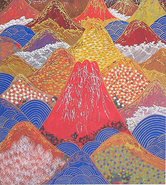 'Hills and Rivers in Autumn, Japan' silkscreen by Reiji HIRAMATSU