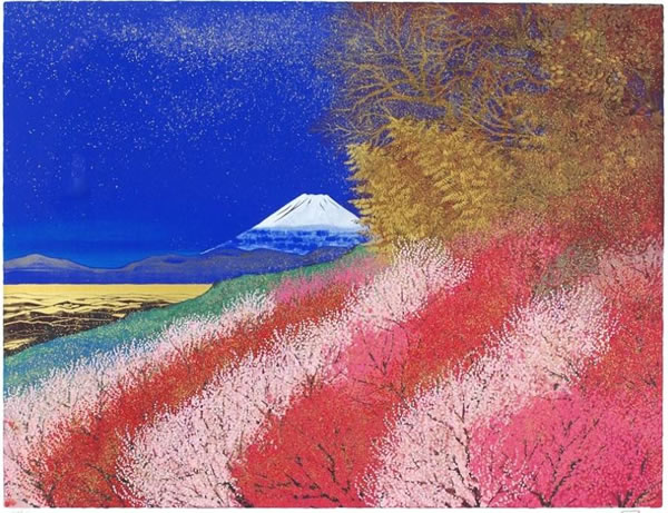 'Beautifully Colored Mt. Fuji' lithograph by Reiji HIRAMATSU