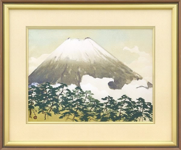 'Auspicious Mt. Fuji' woodcut by Ryushi KAWABATA