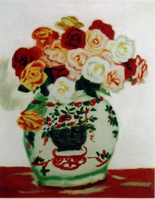 'Roses' silkscreen by Ryuzaburo UMEHARA