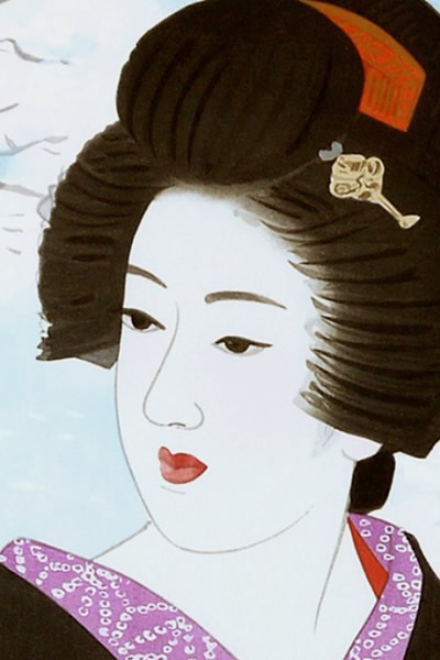 Detail of Cherry Blossom and a Beautiful Woman, by Shinsui ITO