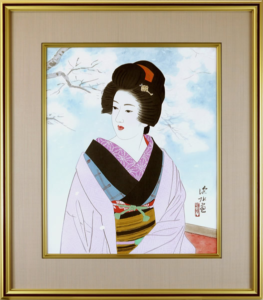 Frame of Cherry Blossom and a Beautiful Woman, by Shinsui ITO