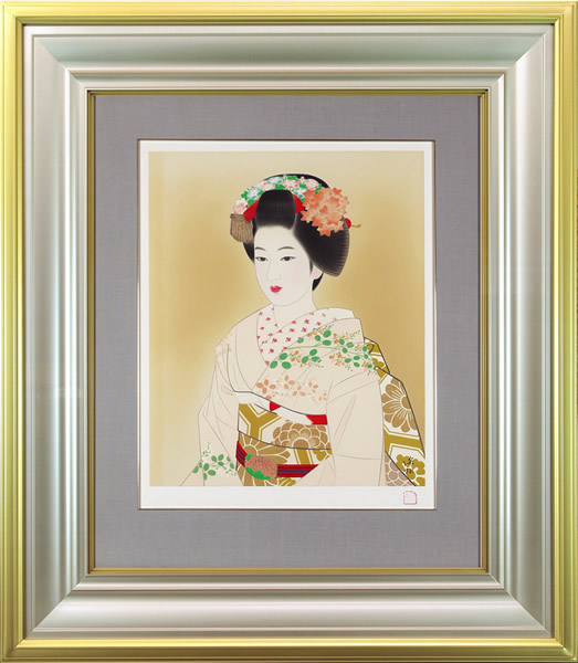 Frame of Apprentice Geisha, by Shinsui ITO