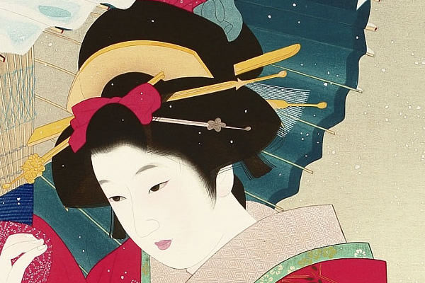Detail of Spring Snow, by Shinsui ITO