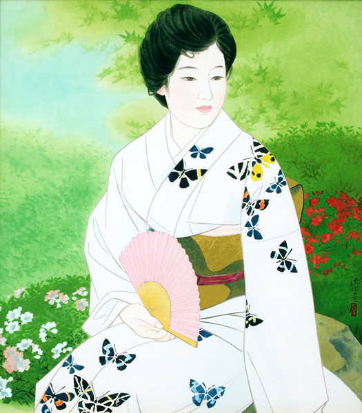 Garden in Early Summer, woodcut by Shinsui ITO