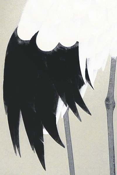Detail of Red-crowned Crane (left), by Shoko UEMURA