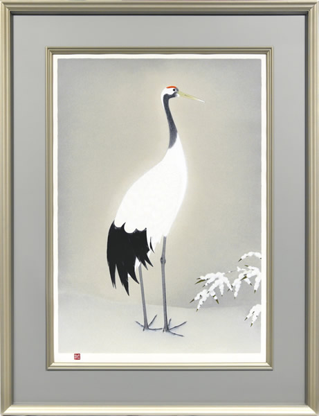 Frame of Red-crowned Crane (left), by Shoko UEMURA