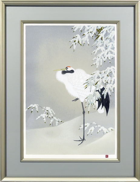 Frame of Red-crowned Crane (right), by Shoko UEMURA