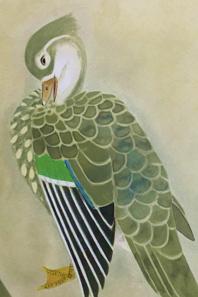 Detail of Mandarin Ducks, by Shoko UEMURA