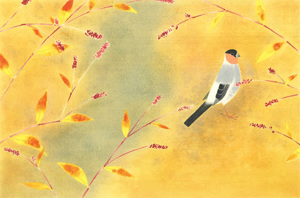 Autumn, lithograph by Shoko UEMURA