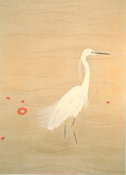 Japanese Egret paintings and prints by Shoko UEMURA