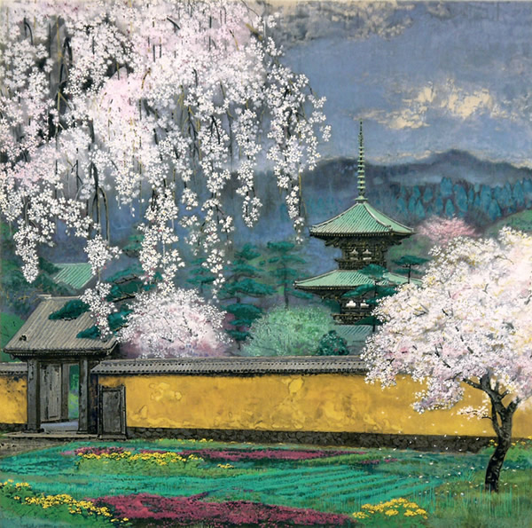 Cherry Blossom, lithograph by Sumio GOTO