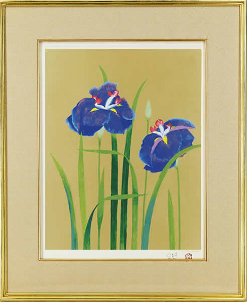 'Iris' lithograph by Taiji HAMADA