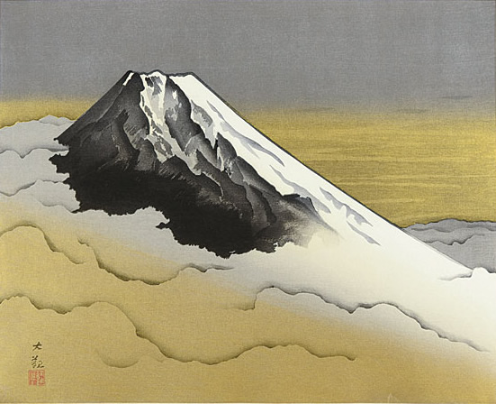 Mt. Fuji, woodcut by Taikan YOKOYAMA