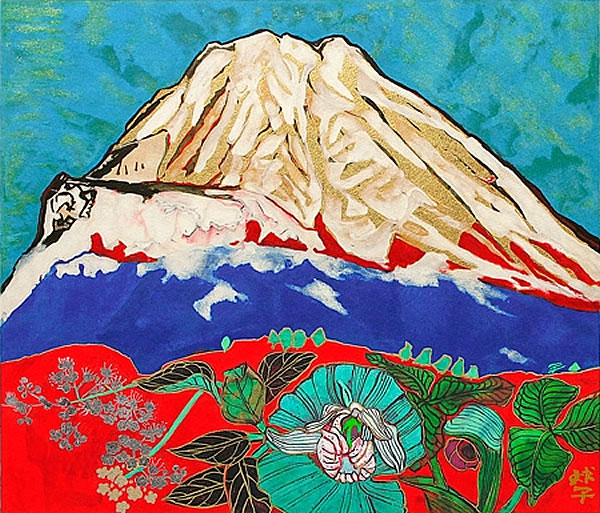 Auspicious Mt. Fuji from Gotemba, lithograph by Tamako KATAOKA