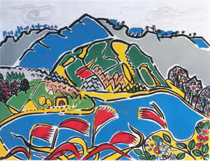 Japanese Lake paintings and prints by Tamako KATAOKA