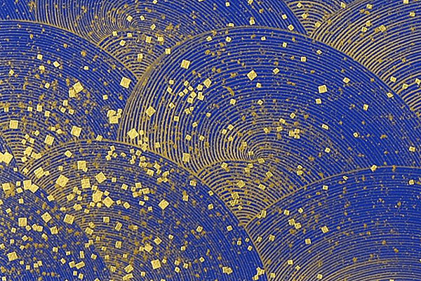 Detail of Blue Waves (gold), by Tatsuya ISHIODORI