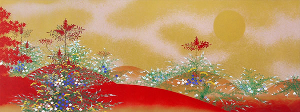 Autumn Field, lithograph by Tatsuya ISHIODORI