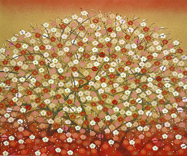 Plum Blossom, silkscreen by Tatsuya ISHIODORI