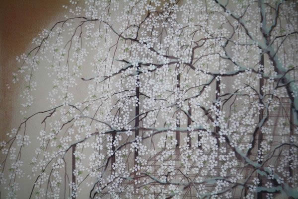 'Evening Scene of Cherry Blossom in Gion' lithograph by Tekison UDA