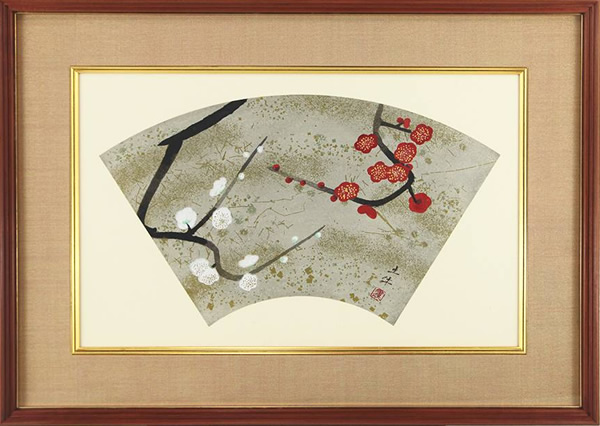Frame of Red and White Plum Blossoms, by Togyu OKUMURA