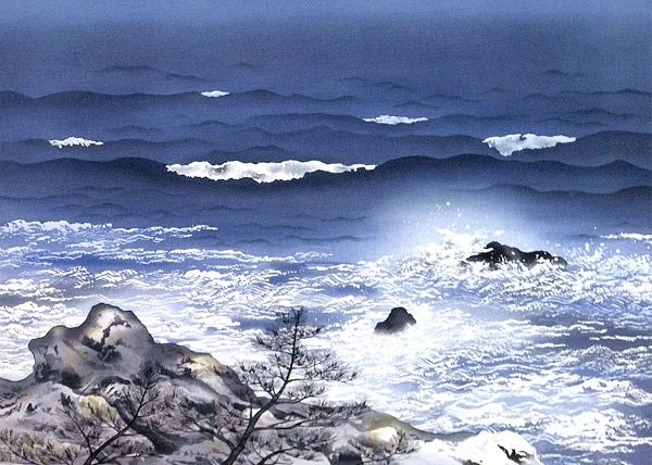 Japanese Wave paintings and prints by Toshio HIRAKAWA