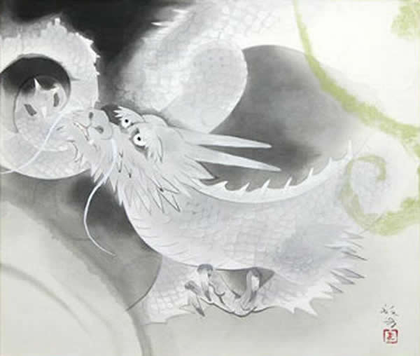 Dragon, woodcut by Toshio MATSUO