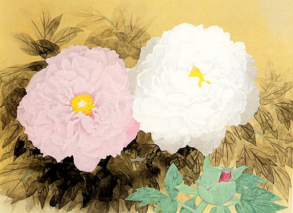 Japanese Peony paintings and prints by Toshio MATSUO