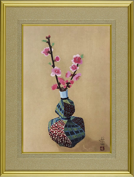 Frame of Peach blossoms in a bottle, by Yuki OGURA