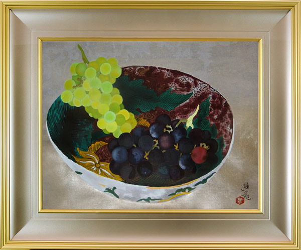 Frame of Ko-kutani Bowl and Grapes, by Yuki OGURA